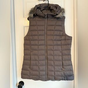 Columbia Quilted Vest with Faux Fur Trim